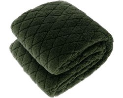 Unique Living Ezra - Fleece - Plaid - 150x200 cm - Dark Green