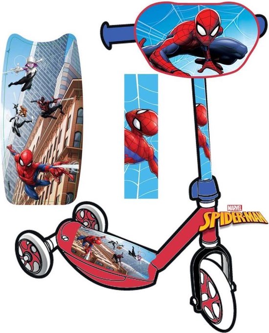 Trotinette 3 roues spiderman, jeux exterieurs et sports