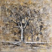 Olieverfschilderij - schilderij bomen - herfst - handgeschilderd - 100x100 - woonkamer slaapkamer