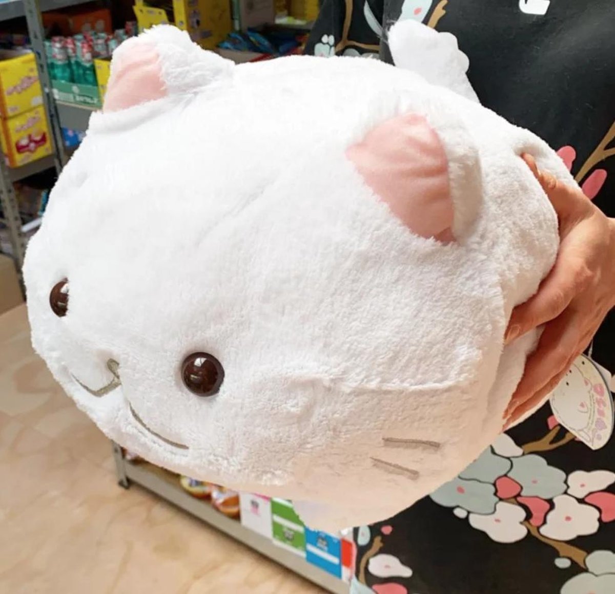 Kat Kawaii XL Mega Knuffel - Amuse Marshmallow Nekochan Cat Wit Plush |  bol.com