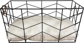Duvo+ Caviar metalen mand rechthoekig Zwart 40x29x19cm