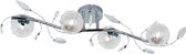 LED Plafondlamp - Trion Ware - G9 Fitting - 4-lichts - Rechthoek - Glans Chroom - Aluminium - BSE