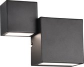 LED Wandlamp - Wandverlichting - Trion Migela - 12W - Warm Wit 3000K - Vierkant - Mat Zwart - Aluminium - BSE