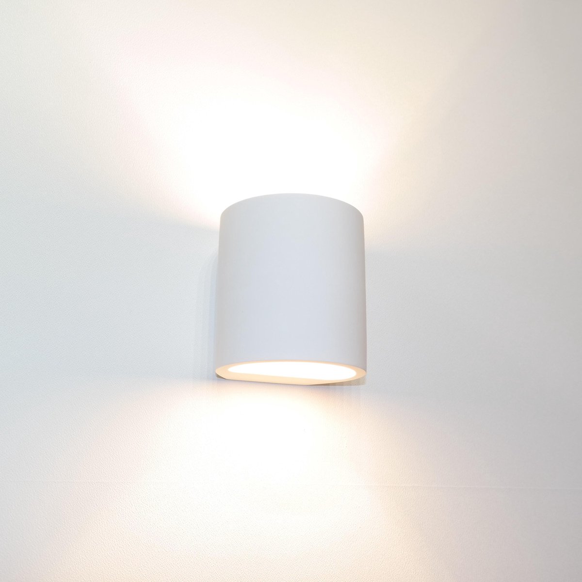 Wandlamp Plaster Rond Wit - Ø11cm - 1x G9 LED 3,5W 2700K 350lm - IP20 - Gips - Overschilderbaar - Dimbaar > wandlamp binnen wit | wandlamp wit | wandlamp overschilderbaar | wandlamp gips | muurlamp wit | led lamp wit | sfeer lamp wit