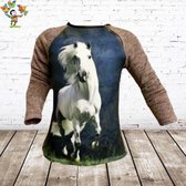 Shirt running horse roze 98/104 -s&C-98/104-Trui meisjes