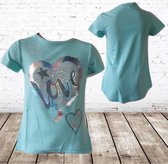 T-shirt meisjes Love mint -s&C-98/104-t-shirts meisjes