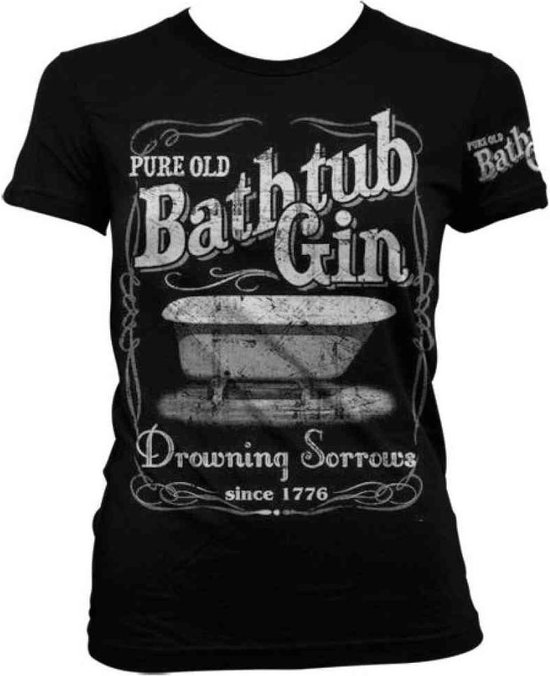 - Bathtub Gin Dames T-shirt - M - Zwart | bol