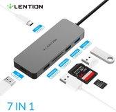 Lention Usb-C Hub 7 in 1 - Multi Usb 3.0 - Hdmi Adapter - Dock Voor Macbook - 4K - Kaartlezer