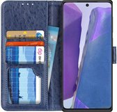 Samsung Galaxy Note 20 Hoesje Portemonnee Book Cover Blauw