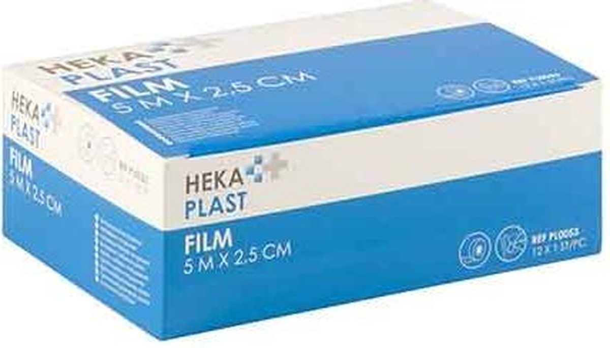 Goedkoopste Hekafilm Non-woven hechtpleister 5m x 2.5cm (12st