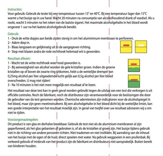 Set Alcoholtesters Frankrijk (2 stuks) - Voldoet aan de verplichte NF certificering