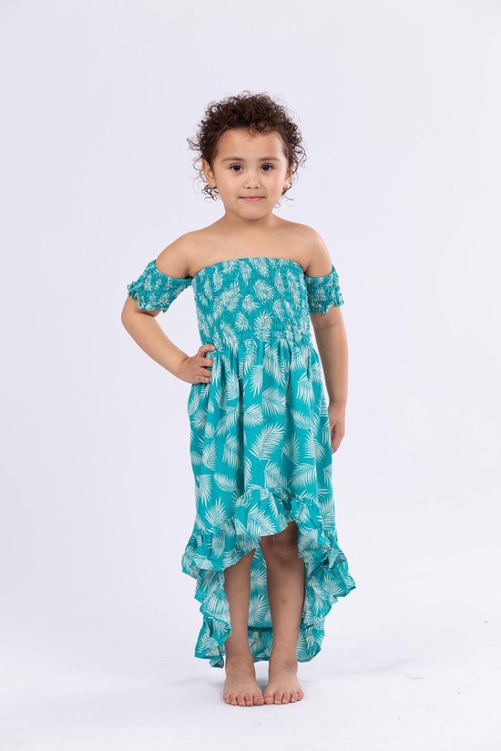 Kinder maxi jurk, blauw, Our Little Pearls, maat one size, super stretch  Maxi-dresses,... | bol.com