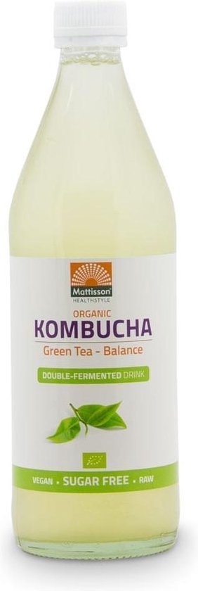 Foto: Mattisson biologische kombucha green tea balance 500 ml