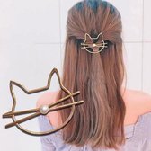 HMerch™ Haarspeld Kat - Haarspelden - Haarclips - Haarsieraden - Haarspeldjes - Haar speld - Haarclipjes - Haaraccessoires - Goud