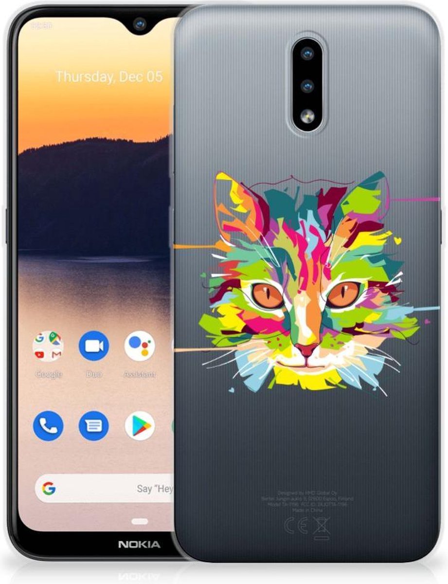 Nokia 2.3 Telefoonhoesje met Naam Cat Color