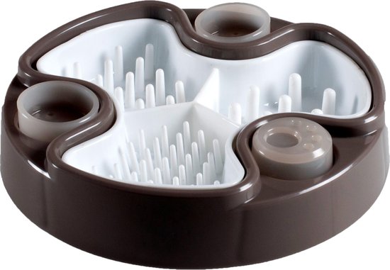 Educatieve eetpot brain bruin 24cm - hond - Anti-schrokbak