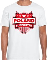 Poland supporter schild t-shirt wit voor heren - Polen landen t-shirt / kleding - EK / WK / Olympische spelen outfit S