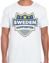 Sweden supporter schild t-shirt wit voor heren - Zweden landen t-shirt / kleding - EK / WK / Olympische spelen outfit S