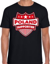 Poland supporter schild t-shirt zwart voor heren - Polen landen t-shirt / kleding - EK / WK / Olympische spelen outfit S