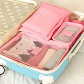 Koffer Organizer – Set van 6 – Travelsky packing cubes set – Inpak zakken – Travel bag 6 delig – Roze