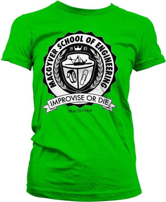 MacGyver Dames Tshirt -2XL- School Of Engineering Groen