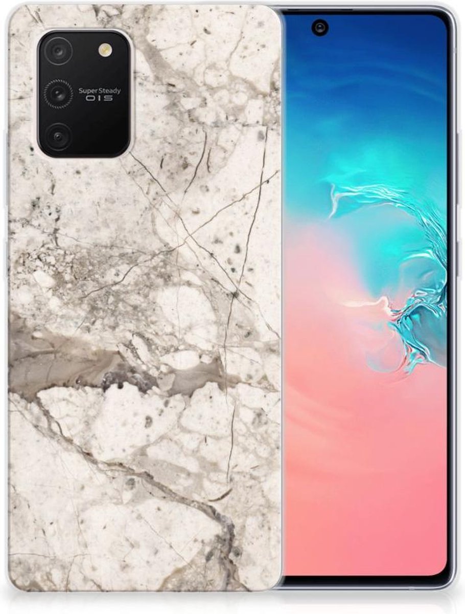 Samsung Galaxy S10 Lite TPU Siliconen Hoesje Marmer Beige