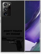 Back Case Siliconen Hoesje Geschikt voor Samsung Galaxy Note20 Ultra Telefoonhoesje Pistol Don't Touch My Phone