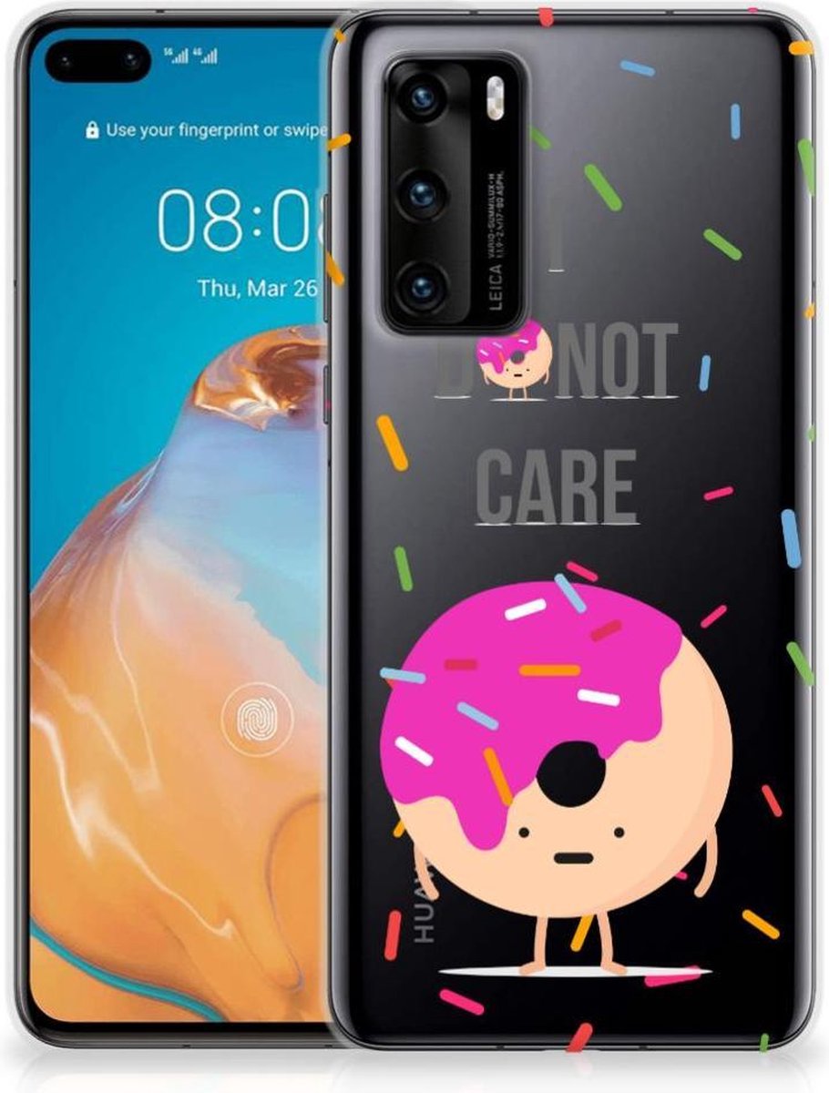 Huawei P40 Siliconen Case Donut Roze