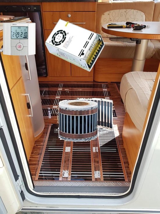 Duizeligheid Generator limoen Camper en caravan infrarood verwarming 1m2 SET 24v | bol.com