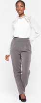 LOLALIZA Broek met decoratieve knopen - Donker Grijs - Maat 46