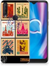 GSM Hoesje Alcatel 1S (2020) Trendy Telefoonhoesjes Postzegels
