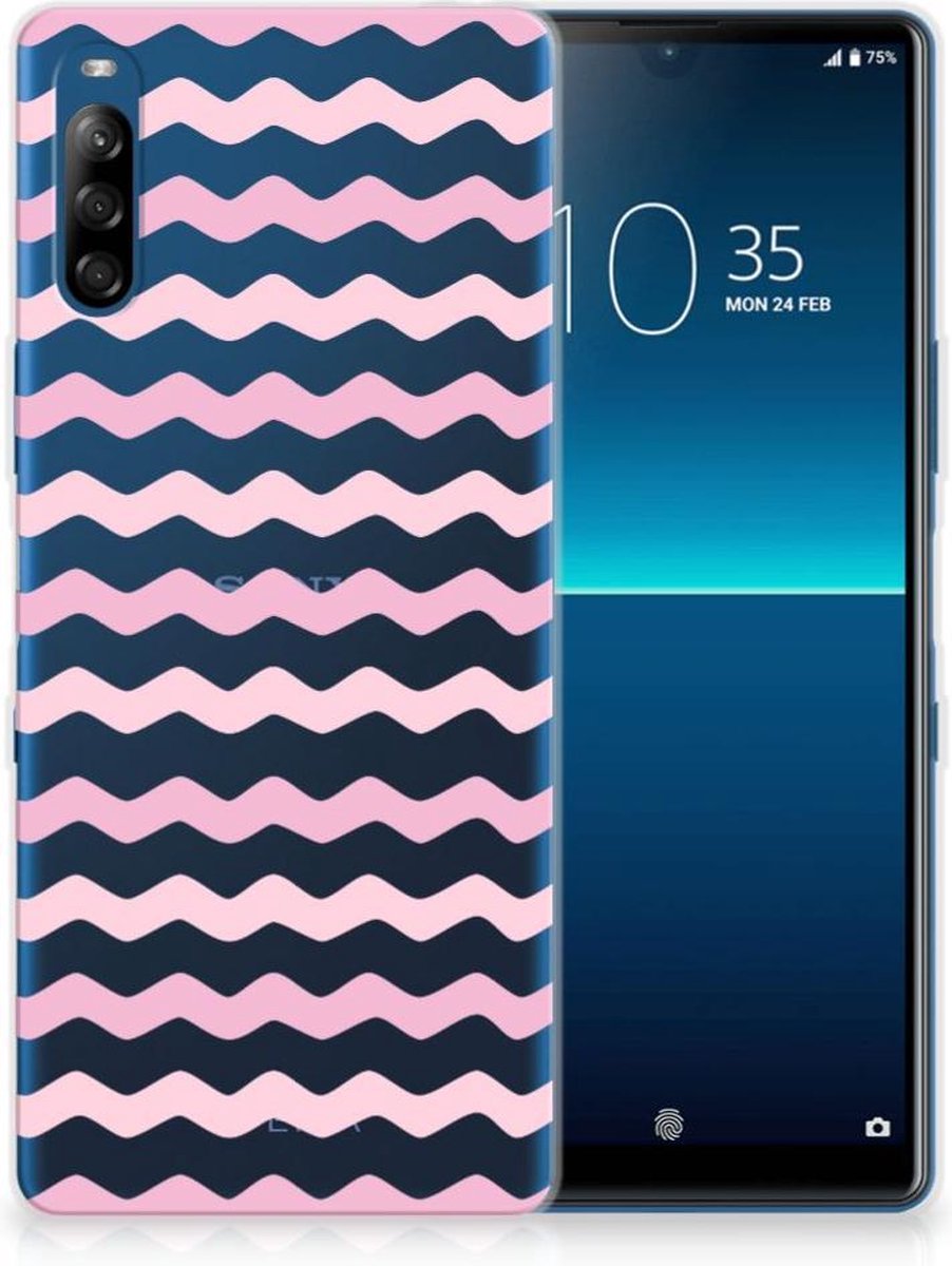 Back Cover voor Sony Xperia L4 TPU bumper Waves Roze