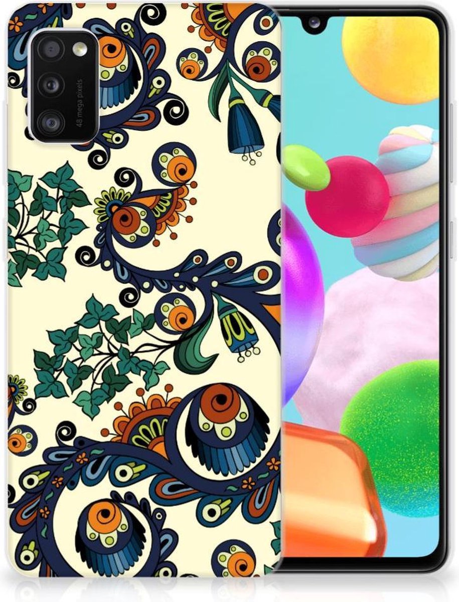 Siliconen Hoesje Samsung Galaxy A41 Barok Flower