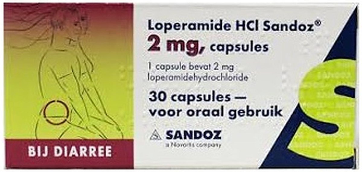 Goedkoopste Sandoz Diarreeremmer Loperamide HCI 2mg - 1 x 30 capsules