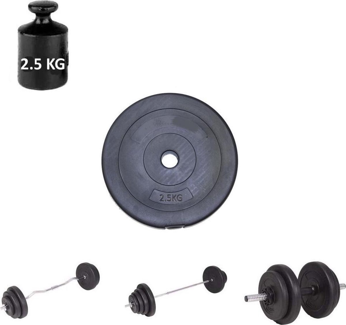Halterschijf Gewichtsschijf 2.5 kg – Fitness Gewicht – Dumbbell gewichten – Haltergewicht 2.5kg