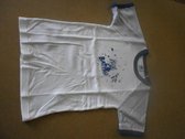 Petit Bateau - Onderhemd - T shirt korte mouw - Wit boord blauw - 6 jaar 114