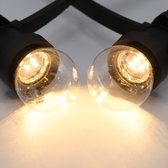 Lichtsnoer - dimbaar - 15 meter met 15 lampen - 2W LED lampen met LED in bodem - kleur van gloeilamp (2650K) - stekkerdimmer