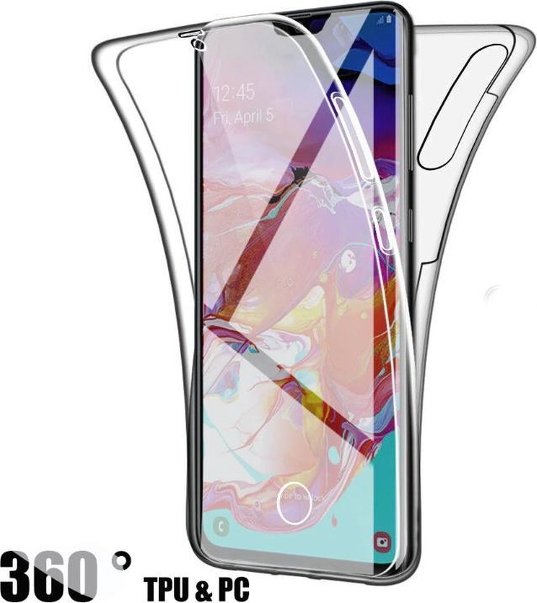 Samsung Galaxy A70 | 360 Graden Bescherming | Voor- en Achterkant | Siliconen Hoesje | Transparant