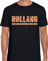 Oranje / Holland supporter t-shirt zwart voor heren S