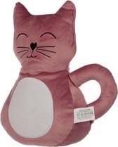 Dieren deurstopper roze kat/poes 26 cm - Huishouden deurstoppers/deurwiggen