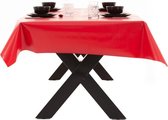 Buiten tafelkleed/tafelzeil rood 140 x 200 cm rechthoekig - Tuintafelkleed tafeldecoratie rood - Unikleur tafelkleden/tafelzeilen rood
