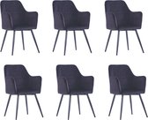 Eetkamerstoelen  Velvet set 6 stuks  (Incl LW anti kras viltjes) - Eetkamer stoelen - Extra stoelen voor huiskamer - Dineerstoelen – Tafelstoelen