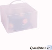 ChocoPatiss® Kunststof Cake Box 26x26x15cm opvouwbare taartdoos, Gloss