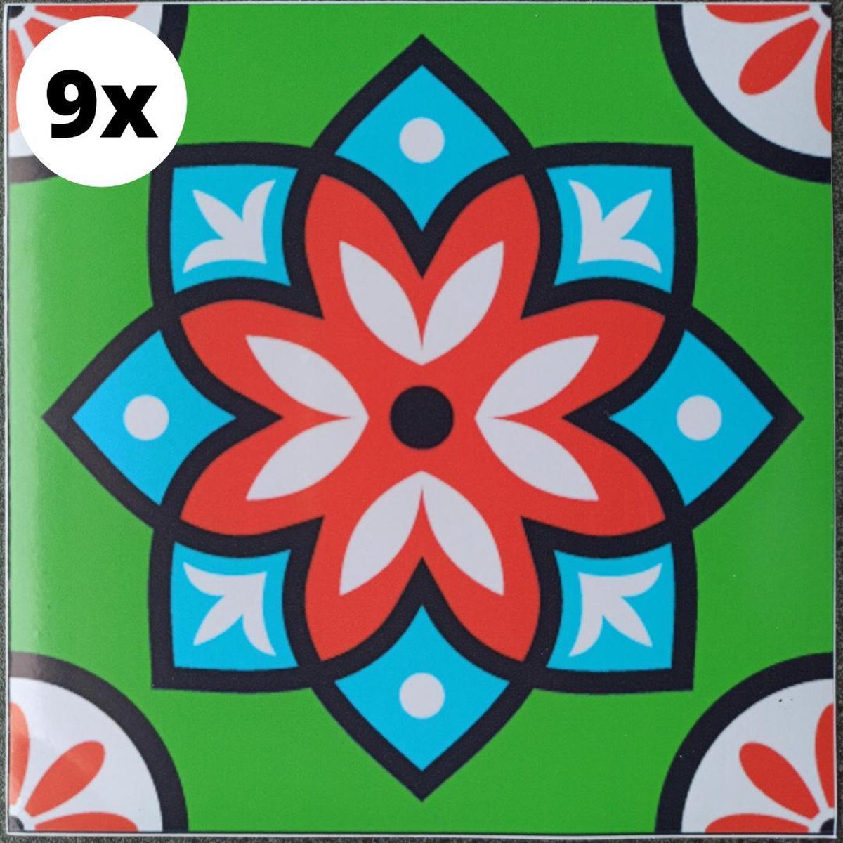 9 Tegelstickers 12x12CM | Meerdere Maten Beschikbaar | Portugese Arabische Stickertegel St