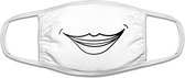 Grappig mondkapje met Smile | gezichtsmasker | bescherming | bedrukt | logo | Wit mondmasker van katoen, uitwasbaar & herbruikbaar. Geschikt voor OV