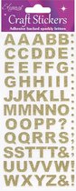Stickers Alfabet goud rechte letter (per vel)