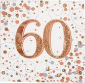 Oaktree - Servetten 60 jaar Rose Gold (16 stuks)