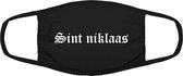 Sint Niklaas mondkapje | gezichtsmasker | bescherming | bedrukt | logo | Zwart mondmasker van katoen, uitwasbaar & herbruikbaar. Geschikt voor OV