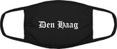 Den Haag mondkapje | gezichtsmasker | bescherming | bedrukt | logo | Zwart mondmasker van katoen, uitwasbaar & herbruikbaar. Geschikt voor OV