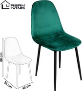 Set van 4 Eetkamerstoelen met Metalen Onderstel Zwart Fluweel/Velours